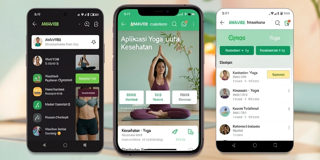 Antarmuka pengguna AMAVI88 yang intuitif untuk latihan Yoga.
