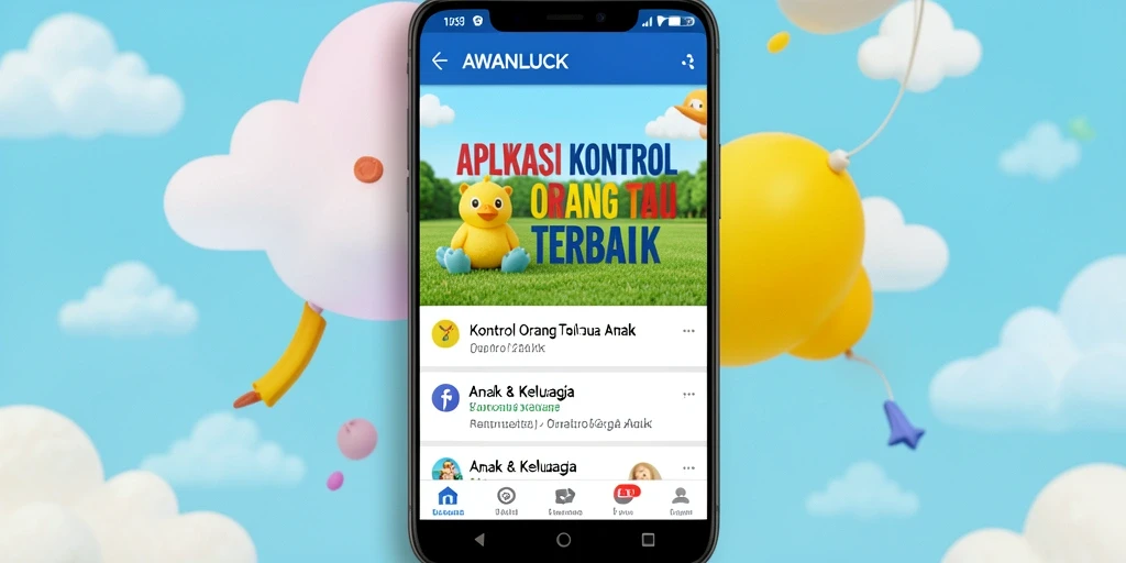 Tampilan antarmuka aplikasi AWANLUCK untuk kontrol orang tua yang mudah digunakan.