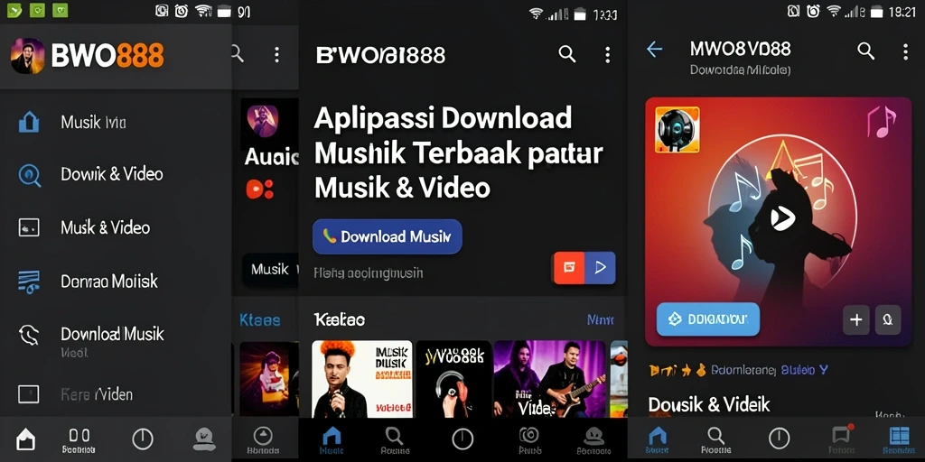 Antarmuka BWO888 yang user-friendly untuk Download Musik.