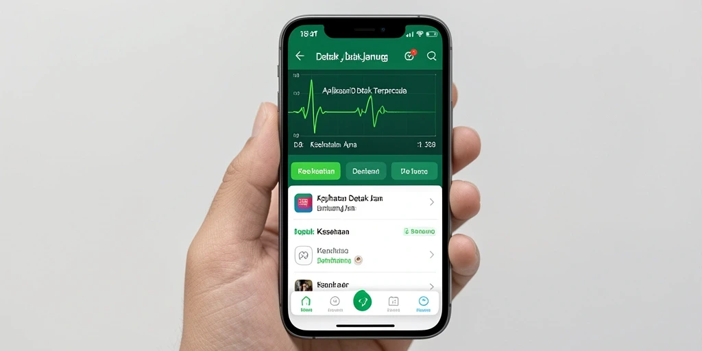 Tampilan antarmuka FO8 yang user-friendly dengan fungsi detak jantung.