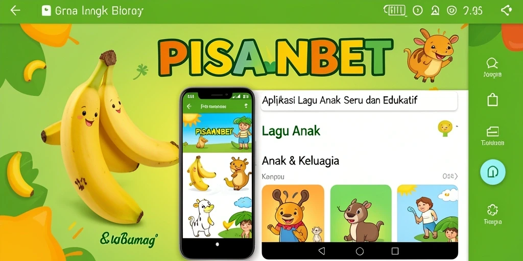 Antarmuka PISANGBET yang ceria dan interaktif untuk anak-anak.