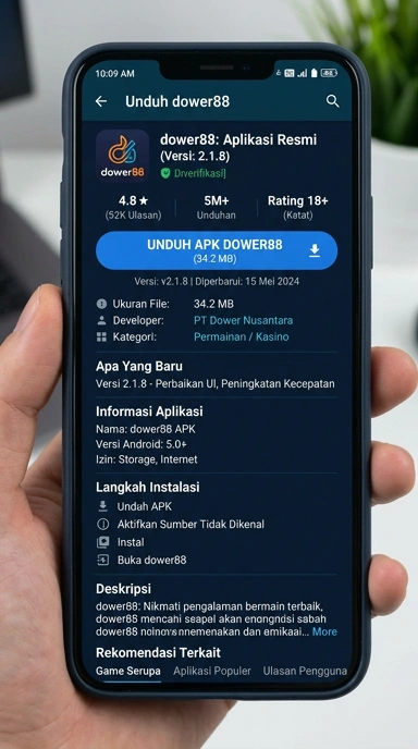 Tampilan halaman APK dower88