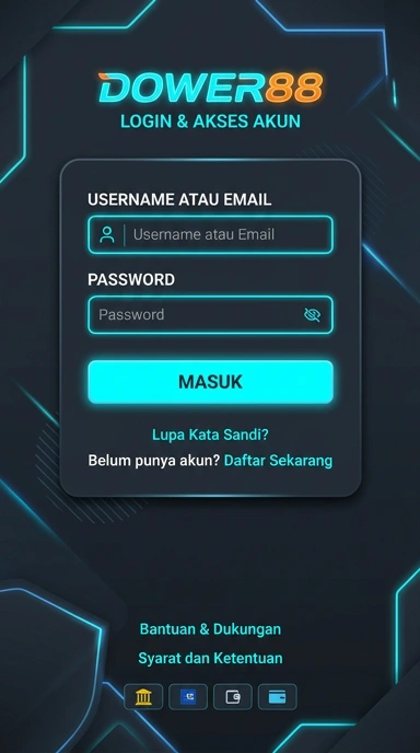 Tampilan halaman login dower88